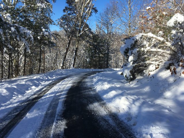 Brook Hollow Winter Road